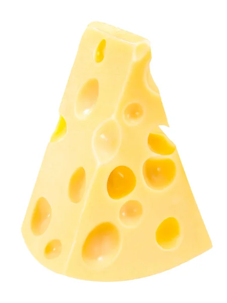 Stück Käse Isoliert Auf Weißem Hintergrund — Stockfoto