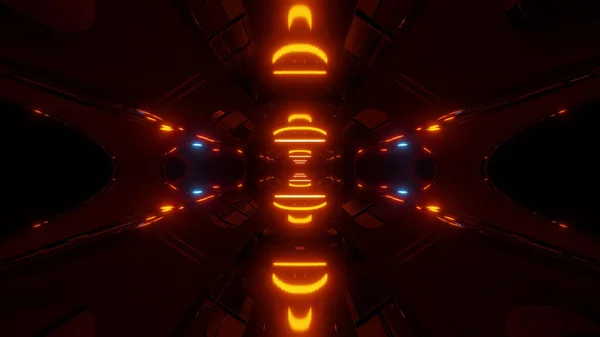 Futuristische Scifi Hintergrundtapete Hintergrund Mit Orangefarbenem Glühen Render Schöne Glänzende — Stockfoto
