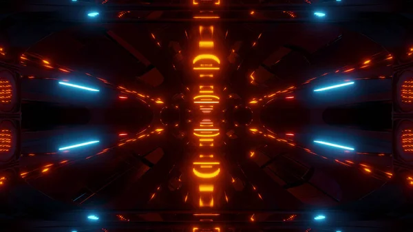 Futuristische Scifi Hintergrundtapete Hintergrund Mit Orangefarbenem Glühen Render Schöne Glänzende — Stockfoto