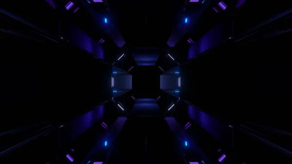 Futuristische Dunkle Scifi Hintergrundtapete Hintergrund Mit Weißen Blinkenden Lichtern Render — Stockfoto