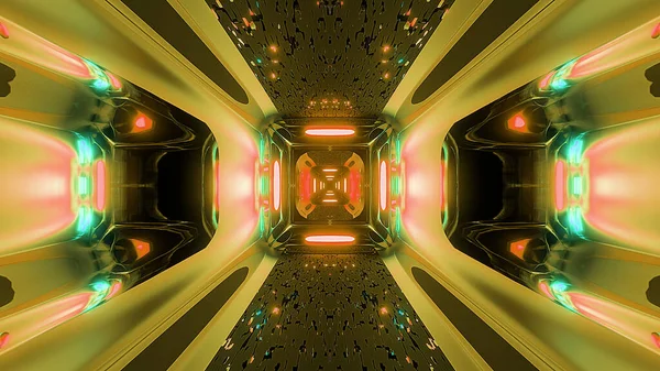 Futuristice Scifi Alien Tunnel Wallpaper Rendering Toekomstige Moderne Buitenaardse Stijl — Stockfoto