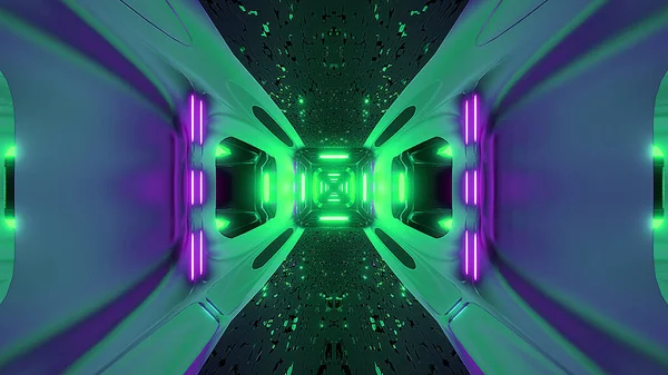 Futuristice Scifi Alien Tunnel Wallpaper Rendering Future Modern Alien Style — Stock Photo, Image