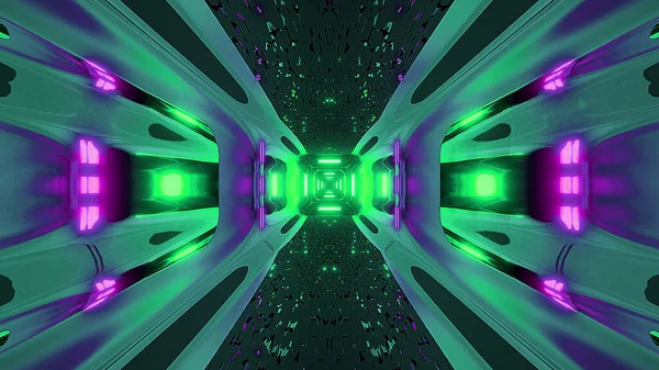 Futuristice Scifi Чужеродный Туннель Обои Рендеринг Будущее Современный Инопланетный Стиль — стоковое фото