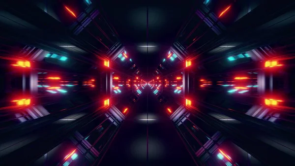 Black Scifi Space Tunnel Background Wallpaper Nice Glow Rendering Illustration — Φωτογραφία Αρχείου