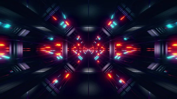 Black Scifi Space Tunnel Background Wallpaper Nice Glow Rendering Illustration — Stock Fotó