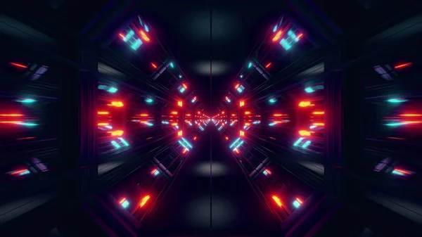 Black Scifi Space Tunnel Background Wallpaper Nice Glow Rendering Illustration — Stock Fotó