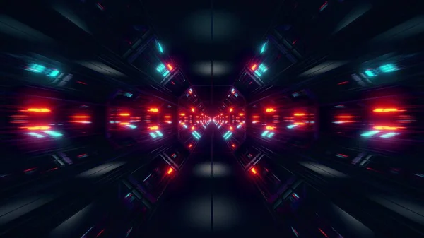 Black Scifi Space Tunnel Background Wallpaper Nice Glow Rendering Illustration — Stock Fotó