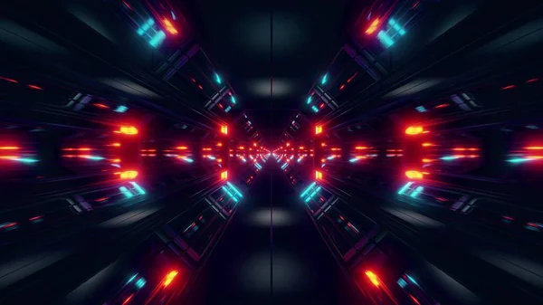 Black Scifi Space Tunnel Background Wallpaper Nice Glow Rendering Illustration — Stock Fotó