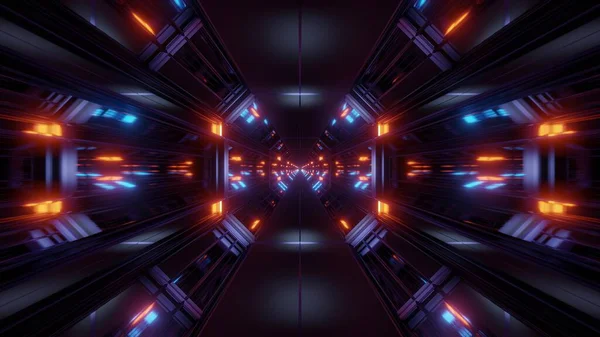 Black Scifi Space Tunnel Background Wallpaper Nice Glow Rendering Illustration — Stock Fotó