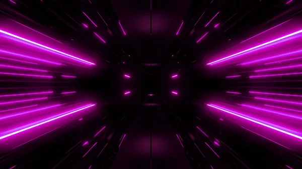 暗い雰囲気の光るライトトンネル背景3Dレンダリング — ストック写真