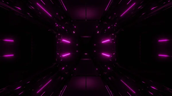 Dark Atmosphere Glowing Lights Tunnel Background Rendering — Stock Photo, Image
