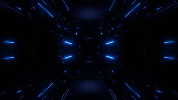 Dunkle Atmosphäre Glühende Lichter Tunnel Hintergrund Rendering — Stockfoto