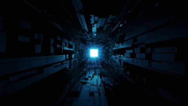 Futuristische Weltraumtunnel Korridor Mit Schön Glühenden Glanz Hintergrund Rendering Moderne — Stockfoto
