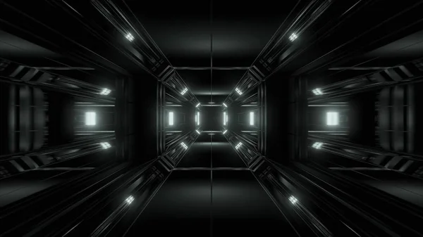 Futuristic Science Fiction Tunnel Corridor Illustration Background Modern Future Space — Stock Photo, Image