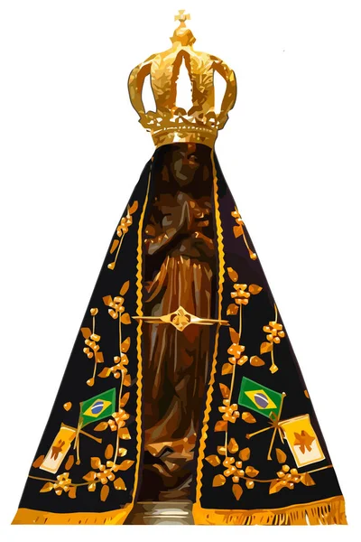 Жіноча Свята Капекіда Католицька Бразильська Священна Ілюстрація Статуї Віри — стокове фото