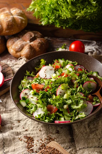 Salade Met Kip Groenten Kaas Gezond Voedsel — Stockfoto