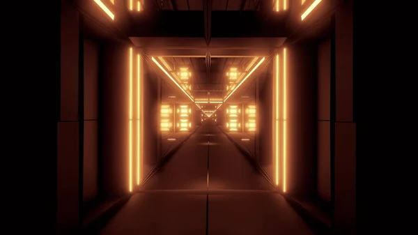 回転する宇宙トンネル回廊背景3Dイラスト 未来的なScfi壁紙3Dレンダリング — ストック写真