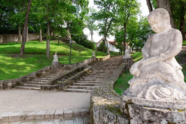 Escadas Pedra Belo Parque Cesis Letônia — Fotografia de Stock