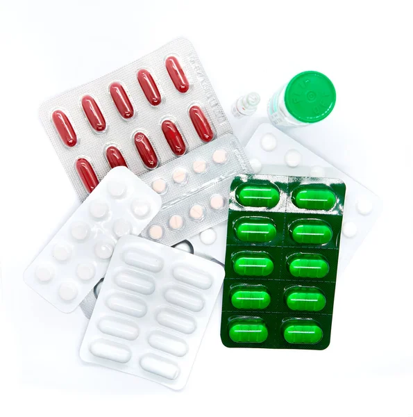 Different Pill Tablet Medicine Blisters — Stock Photo, Image