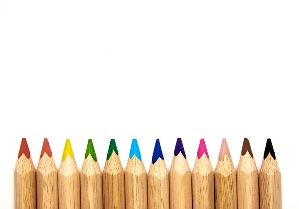 Lápices Colores Grupo Listo Para Usar — Foto de Stock