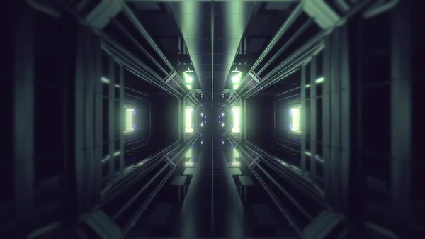 Futuristic Science Fiction Tunnel Corridor Illustration Background Modern Future Space — Stock Photo, Image