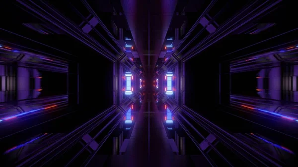 Futurystyczny Korytarz Tunelu Science Fiction Ilustracja Tło Nowoczesny Przyszły Tunel — Zdjęcie stockowe