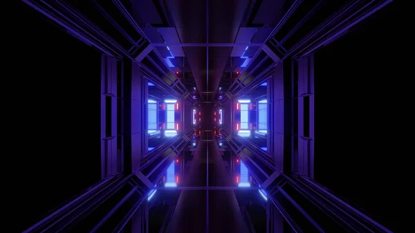 Futuristische Science Fiction Tunnel Corridor Illustratie Achtergrond Moderne Toekomstige Ruimte — Stockfoto