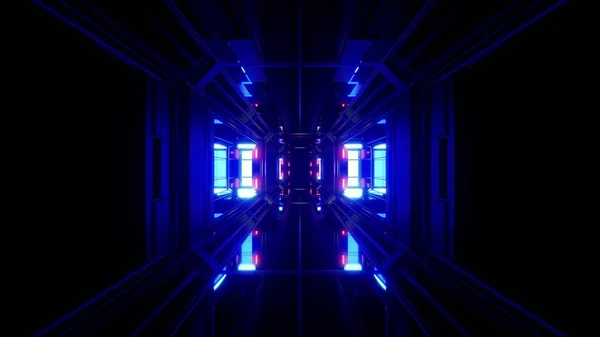 Futurystyczny Korytarz Tunelu Science Fiction Ilustracja Tło Nowoczesny Przyszły Tunel — Zdjęcie stockowe