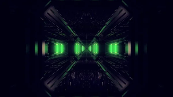 Donkere Ruimte Scifi Tunnel Achtergrond Met Abstracte Textuur Achtergrond Illustratie — Stockfoto