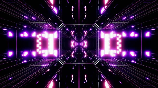 Dak Reflektierenden Scifi Tunnel Hintergrund Mit Nicec Glühen Illustration Rendering — Stockfoto