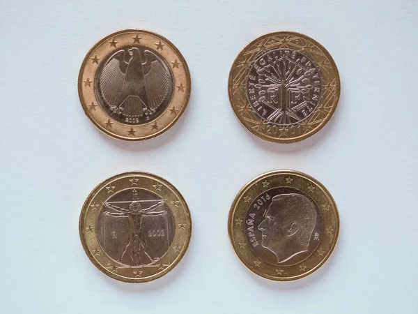 Egy Euro Pénzérme Eur Európai Unió Valutájában — Stock Fotó