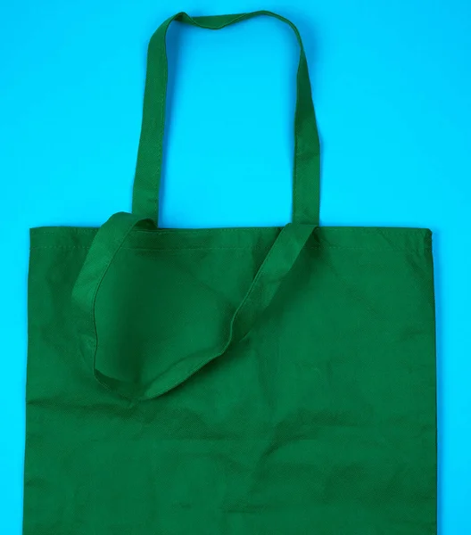 空绿色生态袋由粘性胶制成 长手柄 消除塑料袋的使用 并取代生态 — 图库照片