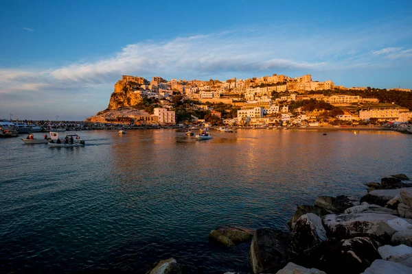Panoramatický Středomořský Ochutič Itálii Peschici Puglia Gargano — Stock fotografie