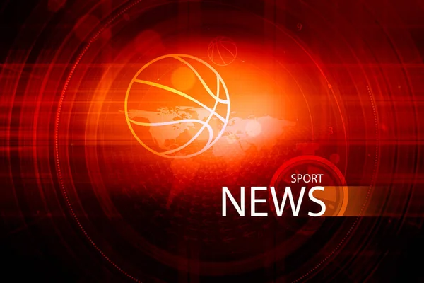 Graphical Digital Sport News Red Theme Background Outline Ball News — Stock Photo, Image