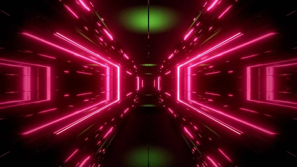 Scifi Corridoio Tunnel Spaziale Con Luci Luminose Luminose Luminose Sfondo — Foto Stock