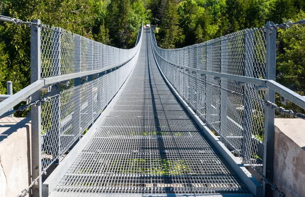 Ponte Suspensão Pedestres Metal Sobre Ranney Gorge Campbellford Ontário Canadá — Fotografia de Stock