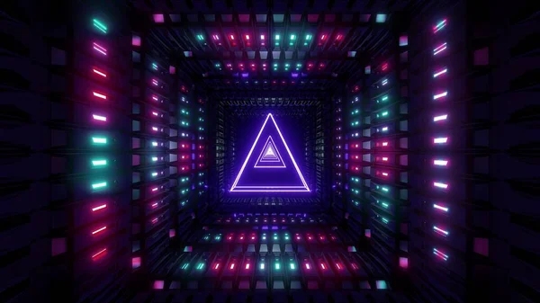 Светящийся Треугольник Wireframe Металлическим Сияющим Фоном Иллюстрации Красочные Многоцветный Дизайн — стоковое фото