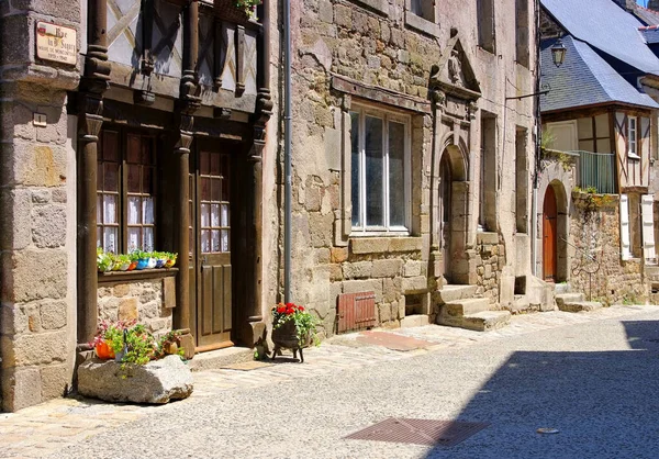 Średniowieczne Domy Moncontour Cotes Armor Brittany Francja — Zdjęcie stockowe