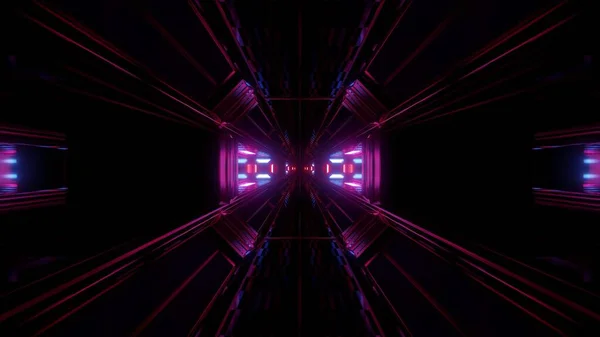 Темно Научный Тоннель Светящимися Огнями Рендеринг Фоновых Обоев Футуристический Современный — стоковое фото