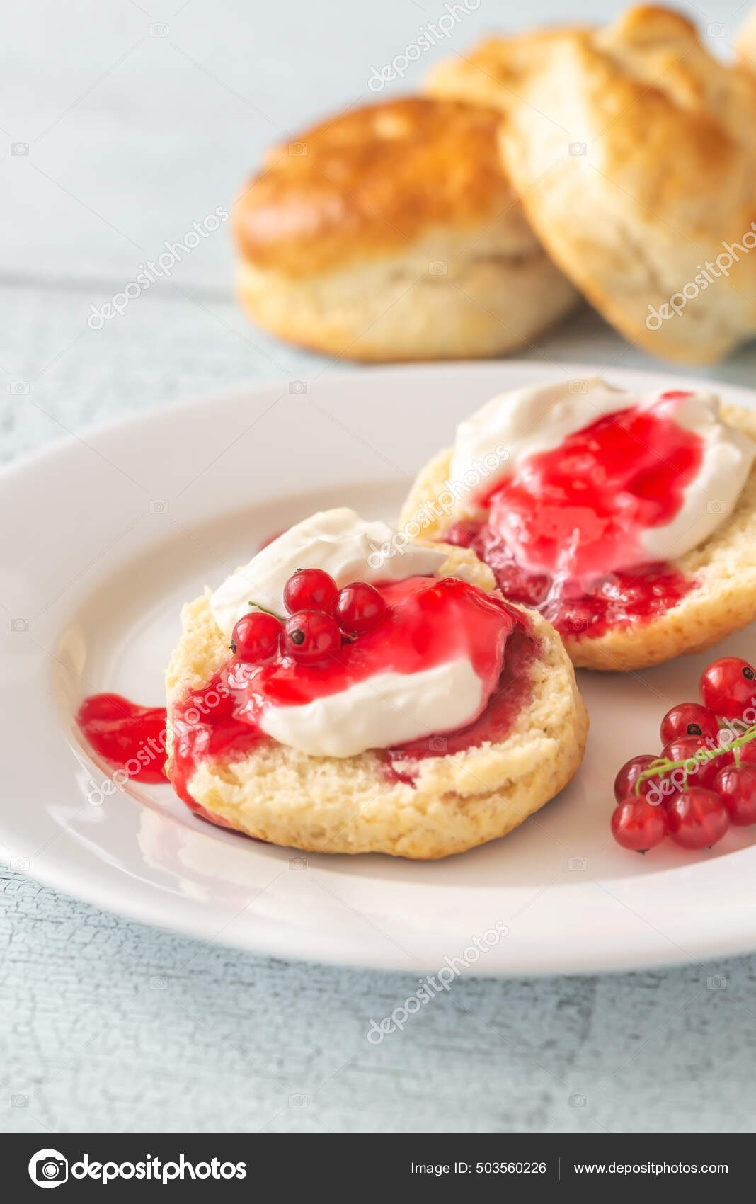 scones with jam and cream clipart flower