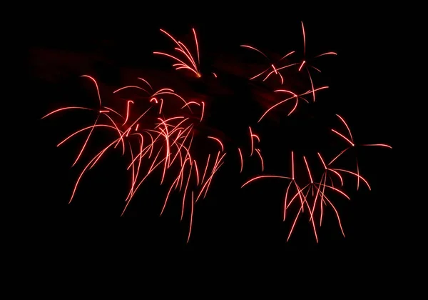 Egy Nagy Tűzijáték Fekete Háttérrel Éjszakában — Stock Fotó