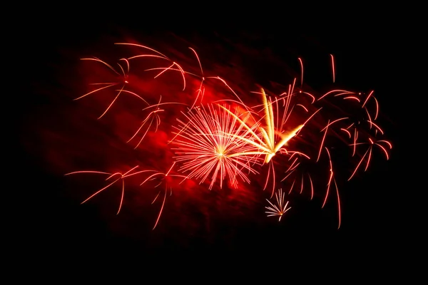 Great Fireworks Black Background Night — Stock Photo, Image