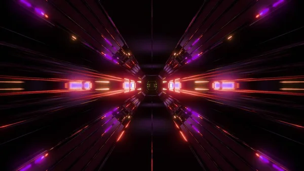 Espacio Oscuro Túnel Scifi Fondo Ilustración Futurista Oscuro Alto Contraste — Foto de Stock