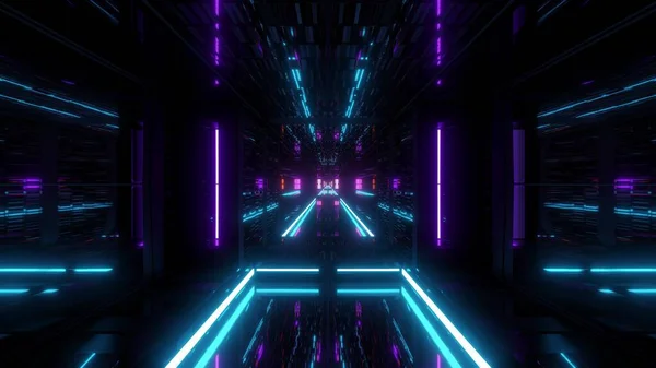 Bonito Futurista Scifi Espaço Navio Túnel Fundo Ilustração Renderização Futurista — Fotografia de Stock