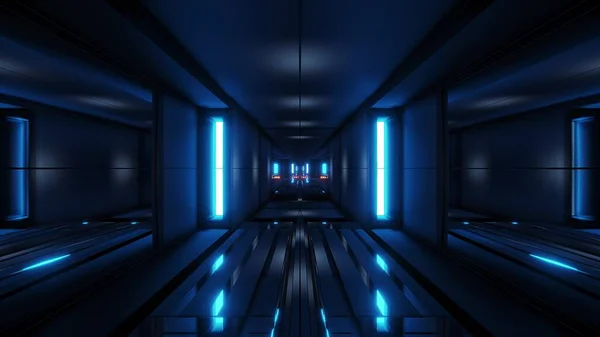 テクスチャScfiきれいなトンネル廊下壁紙の背景3Dイラスト 輝く輝き未来のトンネル3Dレンダリングデザイン — ストック写真