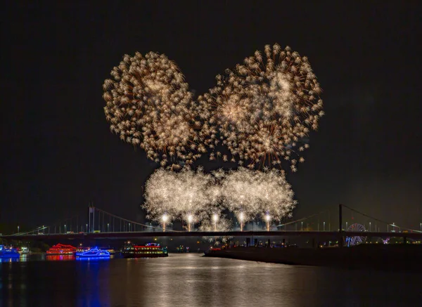 Fogos Artifício Cidade — Fotografia de Stock