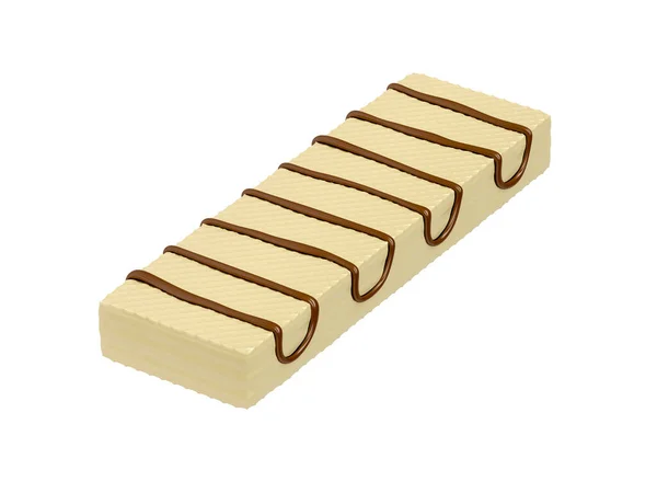 Fehér Csokoládés Ostya Izolált Fehér Alapon — Stock Fotó
