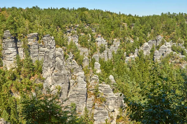 Als Sächsische Schweiz Wird Der Deutsche Teil Des Elbsandsteingebirges Sachsen — Stockfoto