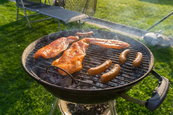 Griglia Barbecue Con Carne Manzo — Foto Stock