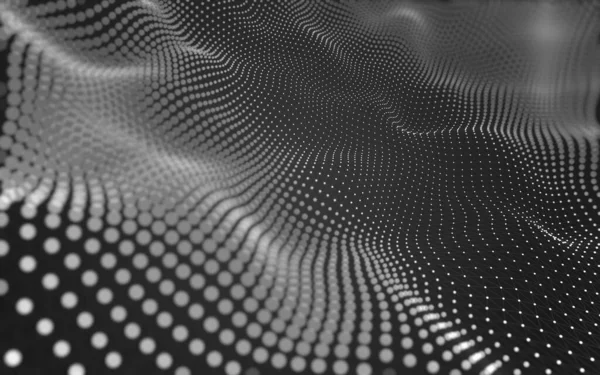抽象的な背景 分子技術は多角形の形状を持ち 点と線を結ぶ 接続構造 ビッグデータ可視化 — ストック写真